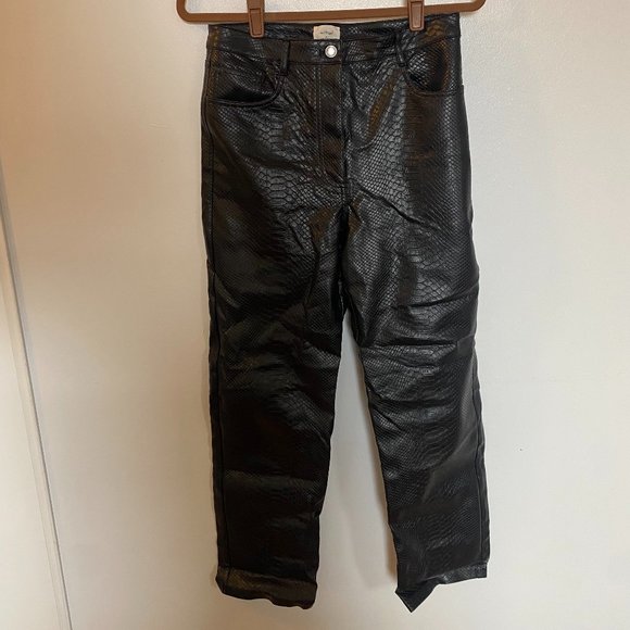 Wilfred Melina Snakeskin Vegan Leather Pant, 8/M - Picture 2 of 4